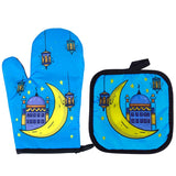 Eid Mubarak Anti-Scalding Oven Gloves & Kitchen Apron Kitchen Essentials