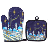 Eid Mubarak Anti-Scalding Oven Gloves & Kitchen Apron Kitchen Essentials