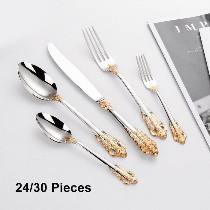 24/30Pieces Cutlery Set Kitchen Essentials