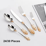 24/30Pieces Cutlery Set Kitchen Essentials