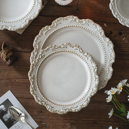 French Vintage Ceramic Dinner Plates Kitchen Essentials