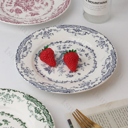 Vintage Rose Ceramic Plate European Style Kitchen Essentials