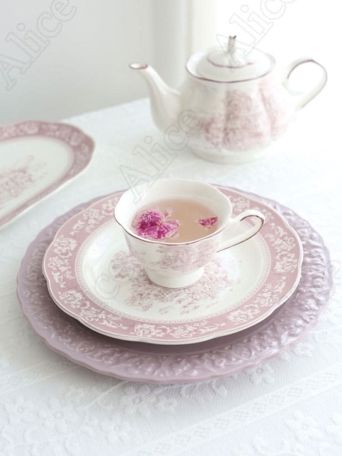 French Purple Neverland Ceramic Plates and Bowls Kitchen Essentials