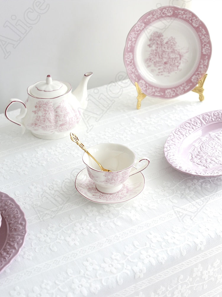 French Purple Neverland Ceramic Plates and Bowls Kitchen Essentials