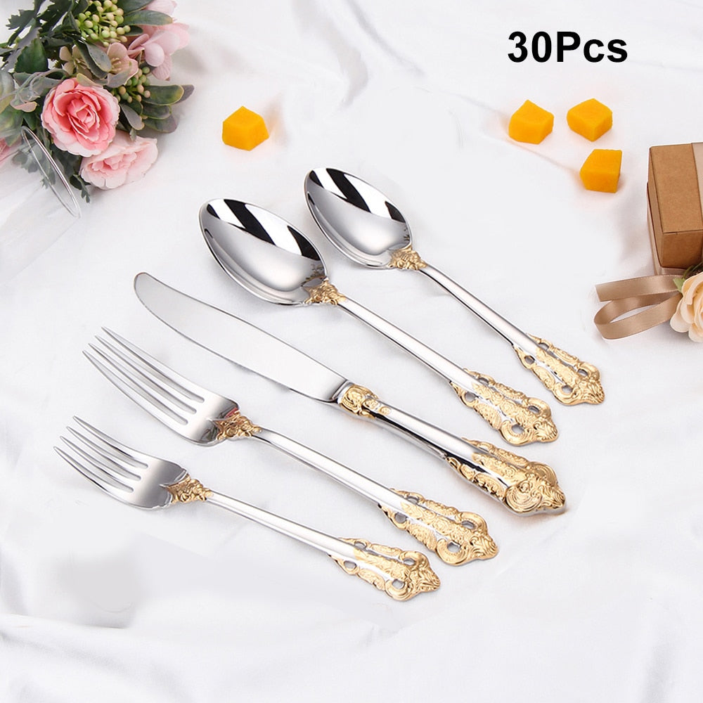 24/30Pieces Cutlery Set Kitchen Essentials
