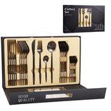 24Pcs 18/10 Stainless Steel Dinnerware Set Kitchen Essentials