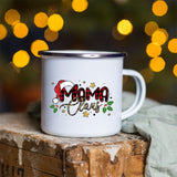 Snowman Deer Print Enamel Coffee Mugs Kitchen Essentials