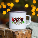Snowman Deer Print Enamel Coffee Mugs Kitchen Essentials