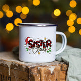 Snowman Deer Print Enamel Coffee Mugs Kitchen Essentials