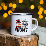 Snowman Deer Print Enamel Coffee Mugs Kitchen Essentials