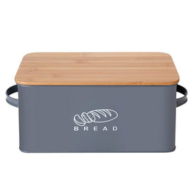 Storage Box With Bamboo Bread Chopping Board Lid Kitchen Essentials