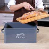 Storage Box With Bamboo Bread Chopping Board Lid Kitchen Essentials