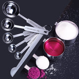 UPORS 8/10Pcs Stainless Steel Measuring Cups Kitchen Essentials