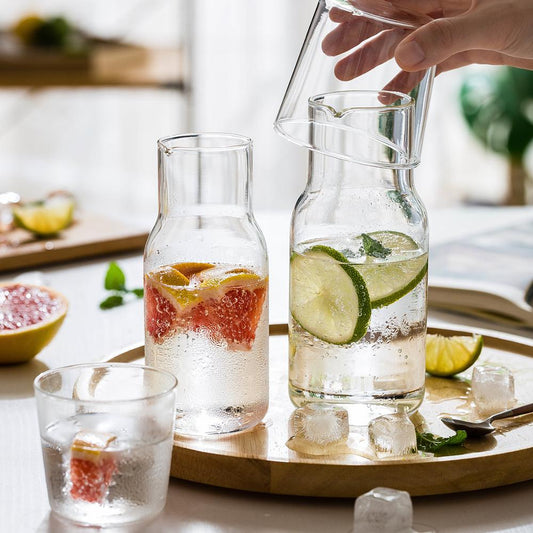 Water Carafe with Tumbler Glass Kitchen Essentials