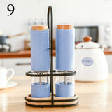 Wheat Straw Electric Salt Pepper Grinder Set Kitchen Essentials