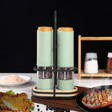 Wheat Straw Electric Salt Pepper Grinder Set Kitchen Essentials