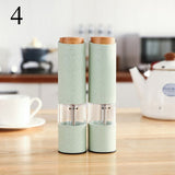 Wheat Straw Electric Salt Pepper Grinder Set Kitchen Essentials