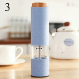 Wheat Straw Electric Salt Pepper Grinder Set Kitchen Essentials