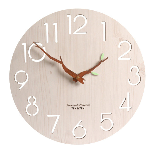 Wooden 12 inch 3D Wall Clock Kitchen Essentials
