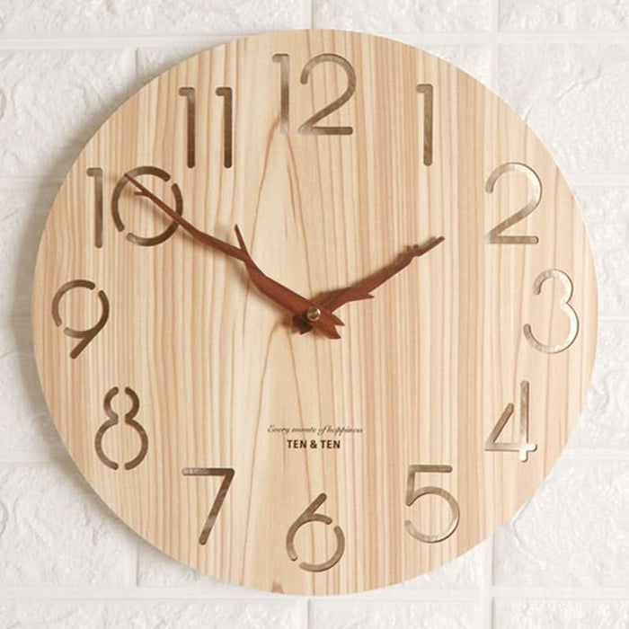 Wooden 12 inch 3D Wall Clock Kitchen Essentials