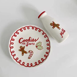 Xmas Ceramic Plate & Mugs Kitchen Essentials