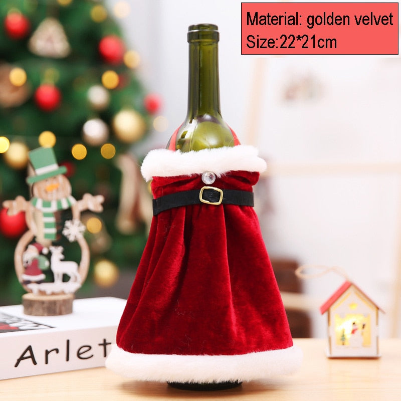 Xmas Velvet Wine Bottle Cover Kitchen Essentials