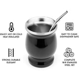 Yerba Mate Gourd With Bombillas and Cleaning Brush Kitchen Essentials