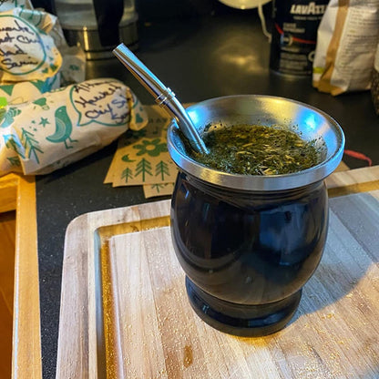 Yerba Mate Gourd With Bombillas and Cleaning Brush Kitchen Essentials